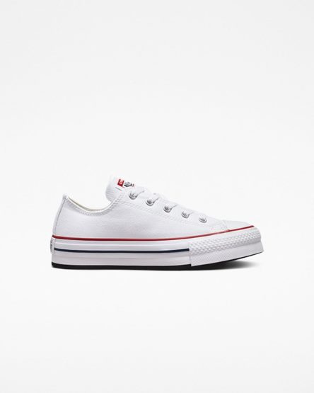 Zapatos Plataforma Converse Chuck Taylor All Star Lift Bajas Niña Blancas Rojas Oscuro Azul Marino | PE 87LE2P